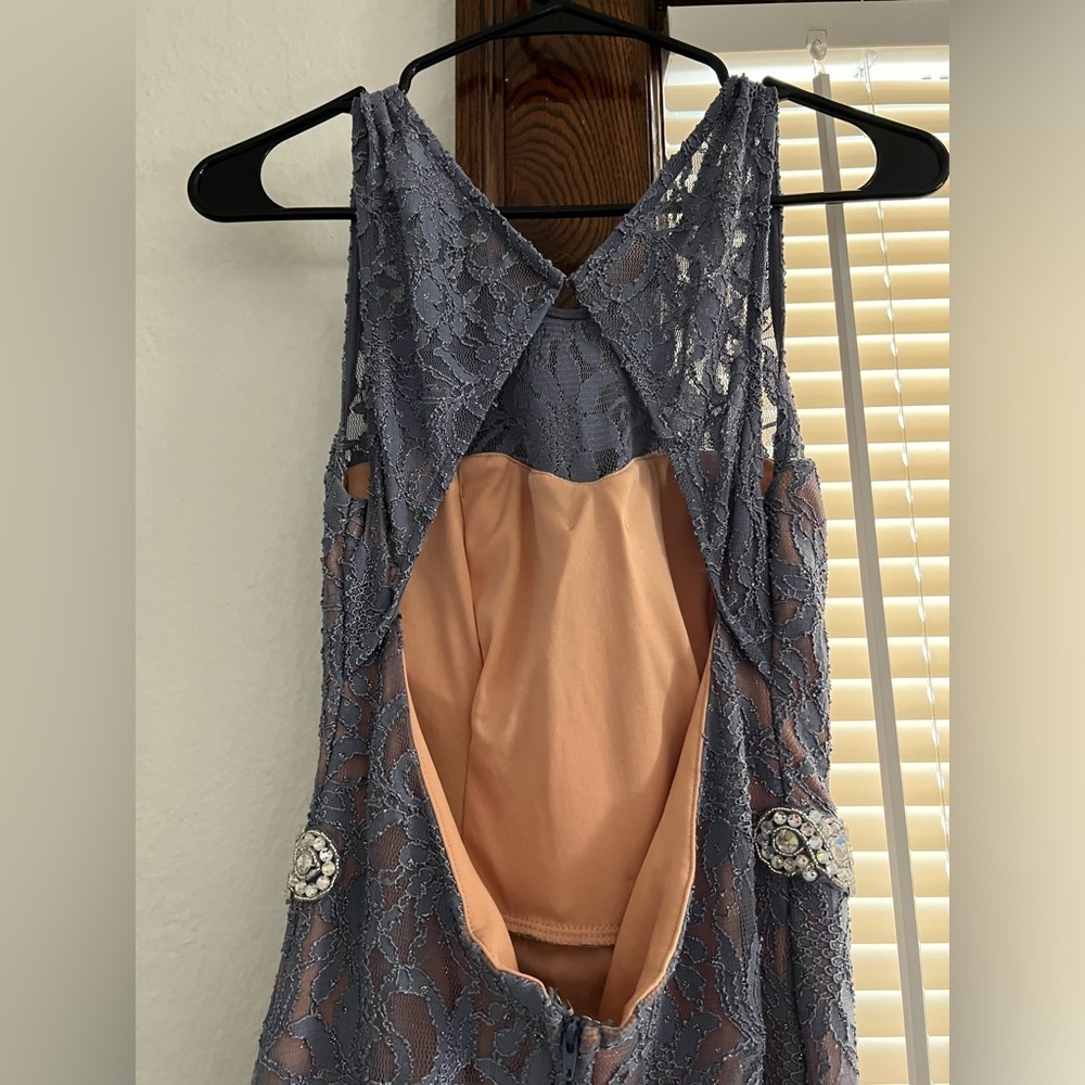 Women’s Lace open back Prom Dress City Studio Size 7 Blue - Picture 7 of 8